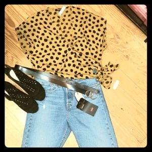 Madewell Leopard Print Blouse NWT